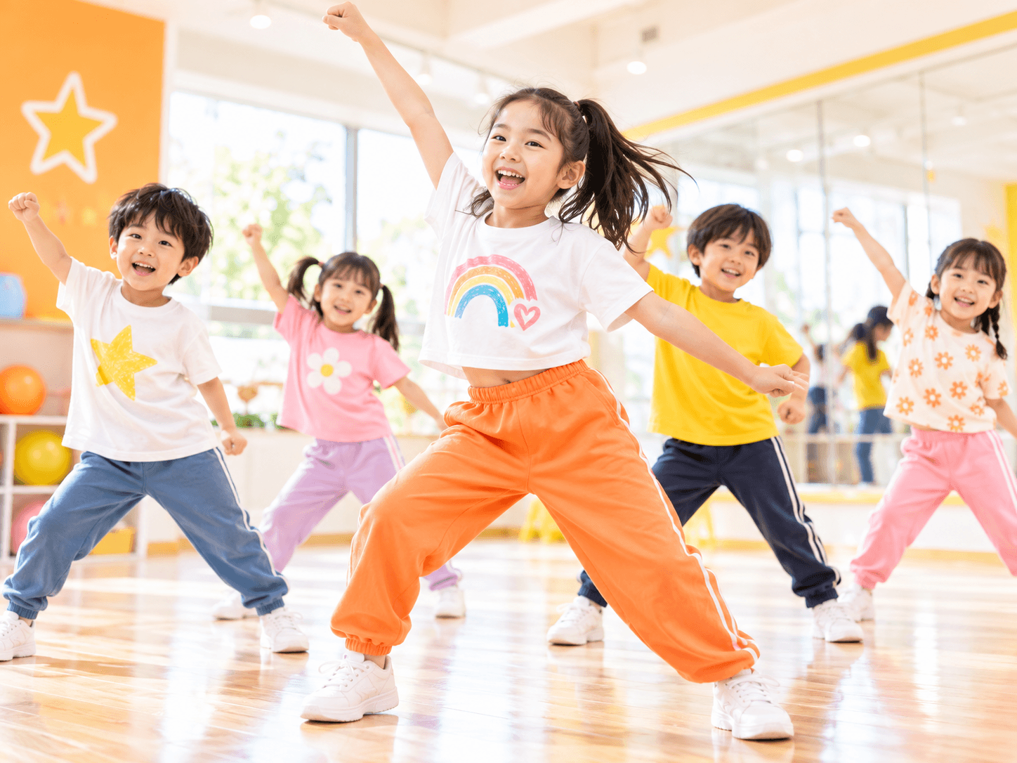 元気に踊るリトルクラスの子どもたち