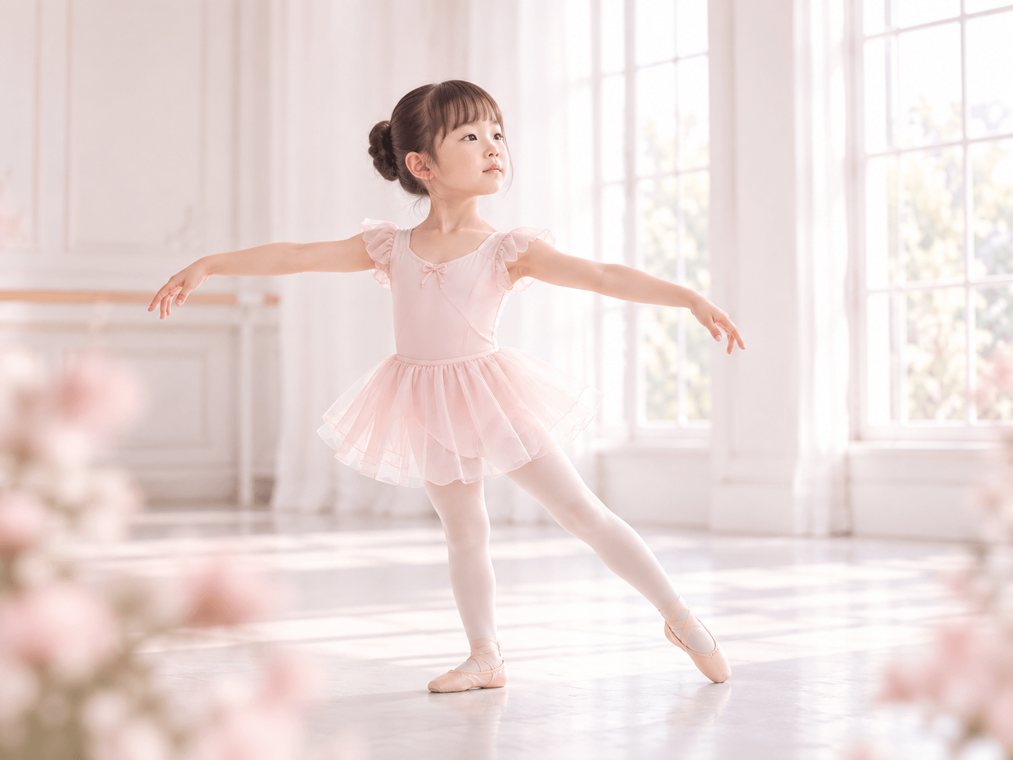 バレエを踊る幼児