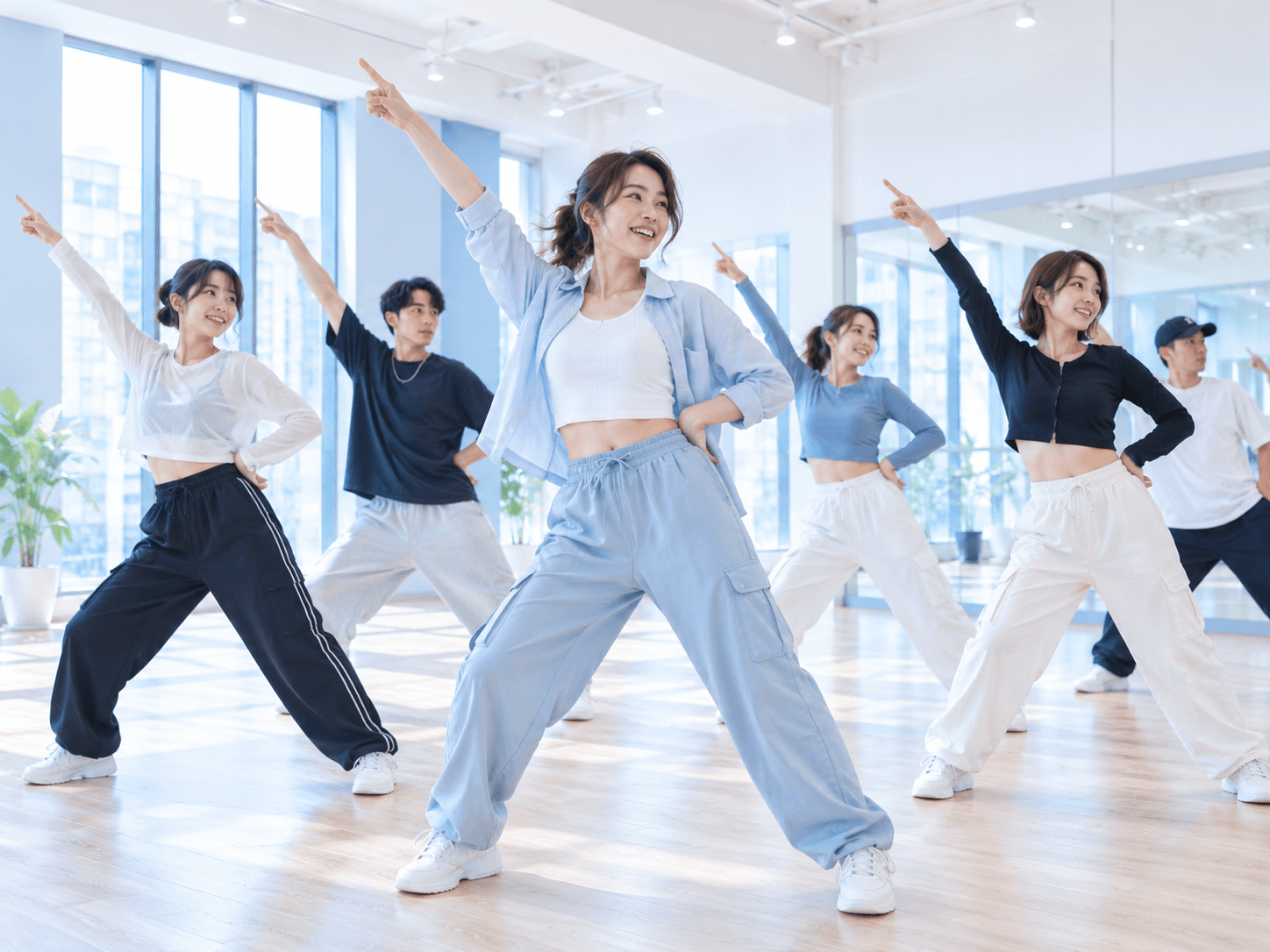 振り付けを楽しむ日本人のK-POPダンスクラス